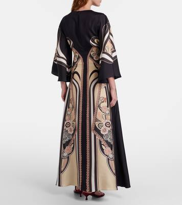 Bedrucktes Maxikleid Sorella aus Seide | La DoubleJ