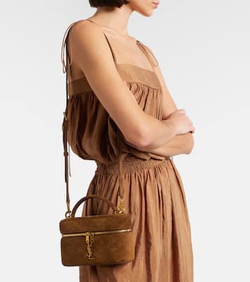 Sac vanity Gaby Mini en daim matelassé | Saint Laurent