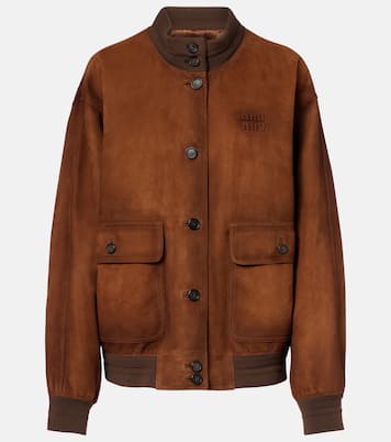 Suede bomber jacket | Miu Miu