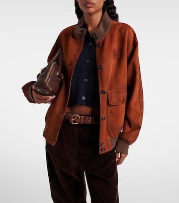 Suede bomber jacket | Miu Miu