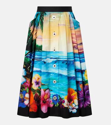 Printed cotton midi skirt | Dolce&Gabbana