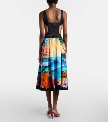 Printed cotton midi skirt | Dolce&Gabbana