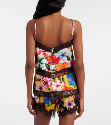Floral lace-trimmed silk-blend camisole | Dolce&Gabbana