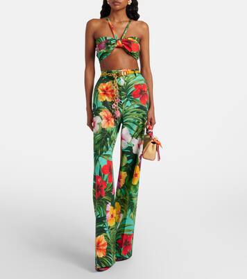 Bow-detail floral cotton bra top | Dolce&Gabbana