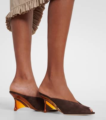 Wedge-Pantoletten Glace aus Veloursleder | Jimmy Choo