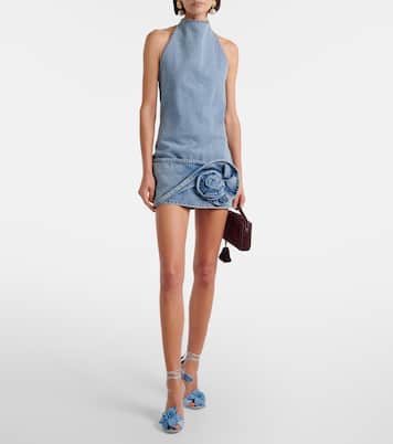 Calypso leather-trimmed raffia sandals | Aquazzura