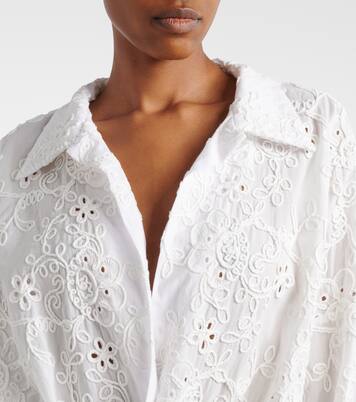 Oversized broderie anglaise cotton bodysuit | Norma Kamali