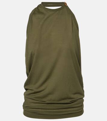 Draped cotton-blend top | Balenciaga
