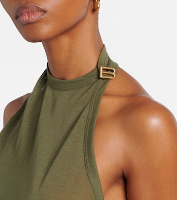 Draped cotton-blend top | Balenciaga