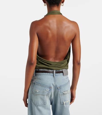 Draped cotton-blend top | Balenciaga