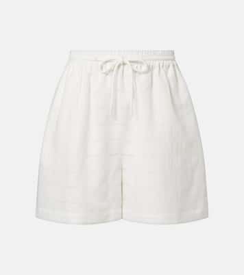 Boston checked linen and cotton shorts | Asceno