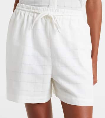 Boston checked linen and cotton shorts | Asceno
