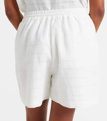 Boston checked linen and cotton shorts | Asceno