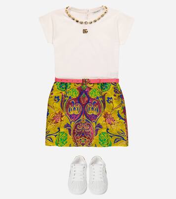 Jupe en brocart à fleurs | Dolce&Gabbana Kids