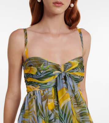 Robe longue imprimée en soie | Oscar de la Renta