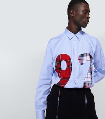 Checked cotton poplin shirt in blue - Comme Des Garcons Shirt