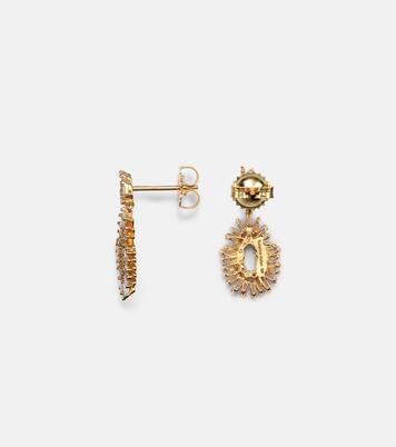 18kt gold earrings with diamonds | Suzanne Kalan