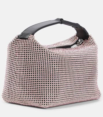 Clutch Moonbag mit Leder und Kristallen | Eéra