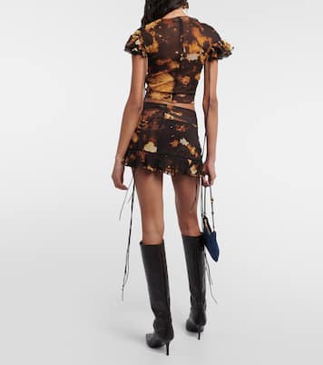 Cutout silk-blend top | KNWLS