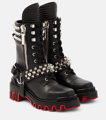 Botas biker Janetta adornadas | Christian Louboutin