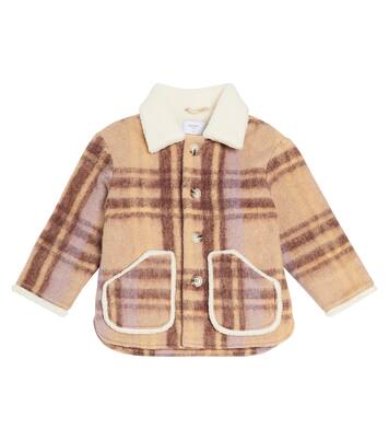 Teddy-trimmed checked coat | Paade Mode