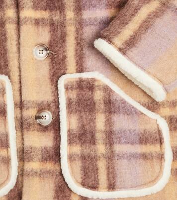 Teddy-trimmed checked coat | Paade Mode