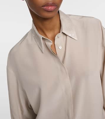 Verziertes Hemd aus Seide | Brunello Cucinelli