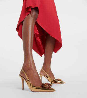 Jaipur metallic leather slingback pumps | Gianvito Rossi