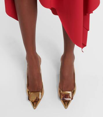 Jaipur metallic leather slingback pumps | Gianvito Rossi