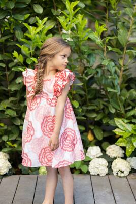 Ruffled floral cotton-blend dress | Tartine et Chocolat
