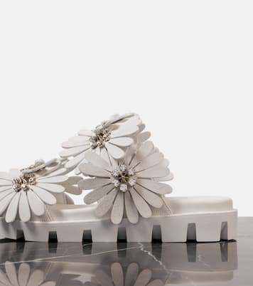 سلايدز من الجلد السويدي والجلد Flora Cool | Christian Louboutin