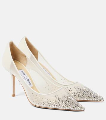 Love 85 crystal-embellished mesh pumps | Jimmy Choo