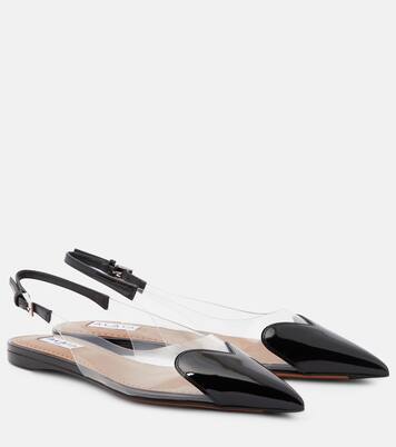 Le Cœur patent leather and PU slingback flats | Alaïa