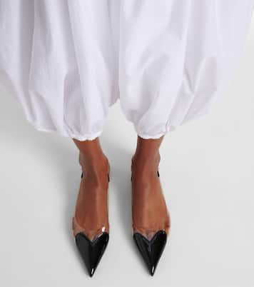 Le Cœur patent leather and PU slingback flats | Alaïa