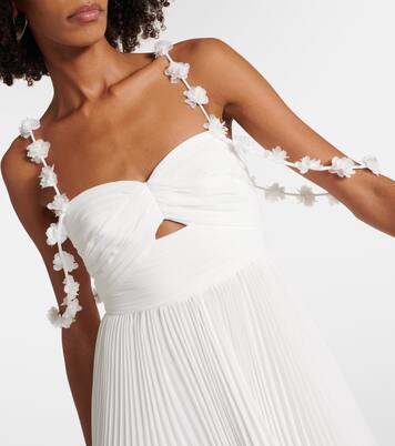 Robe longue de mariée en soie à fleurs | Self-Portrait