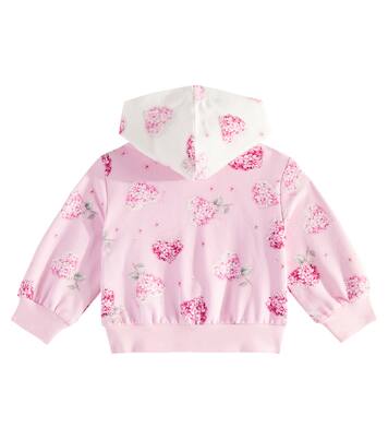 Baby floral jersey zip-up hoodie | Monnalisa