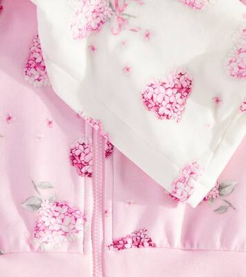 Baby floral jersey zip-up hoodie | Monnalisa