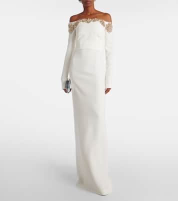 Robe longue Meline à encolure bardot | Costarellos