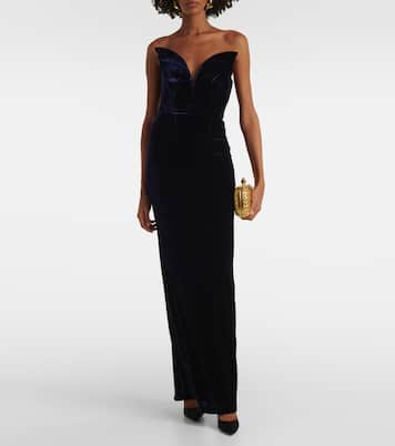 Strapless velvet gown | Roland Mouret