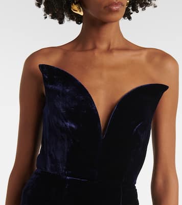 Strapless velvet gown | Roland Mouret