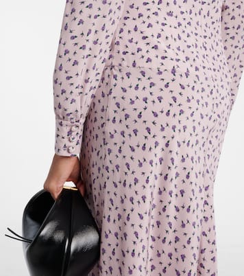 Bedrucktes Midikleid aus Seide mit Spitze | Alessandra Rich