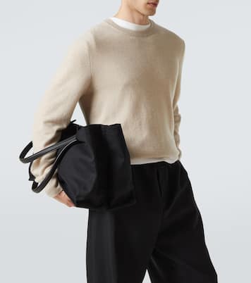 Idaho XL leather-trimmed canvas tote bag | The Row