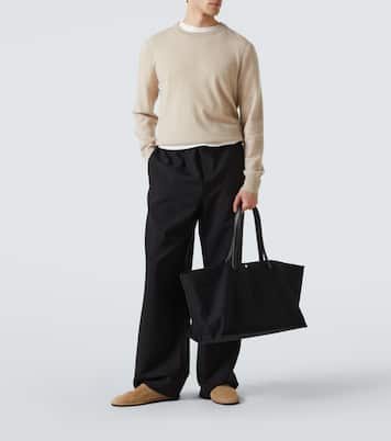 Idaho XL leather-trimmed canvas tote bag | The Row