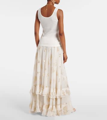 Tank top in cotone a coste | Chloé