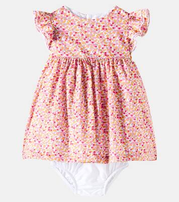 Baby floral cotton dress and bloomers set | Il Gufo