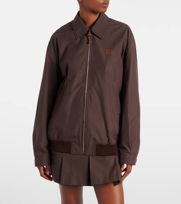 Blusa in misto cotone con logo | Miu Miu