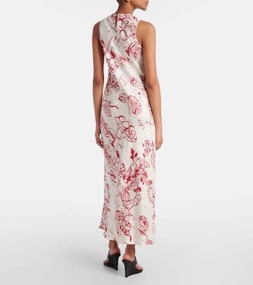 Robe longue imprimée en soie | Asceno