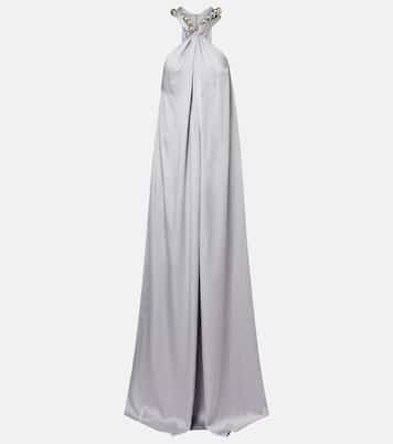 Robe longue en satin à ornements | Stella McCartney