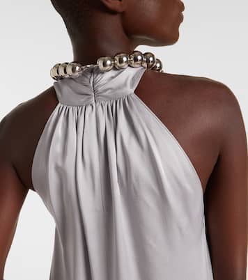 Robe longue en satin à ornements | Stella McCartney