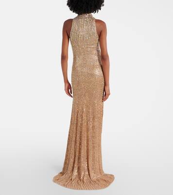 Robe longue Benue en soie à ornements | Jenny Packham